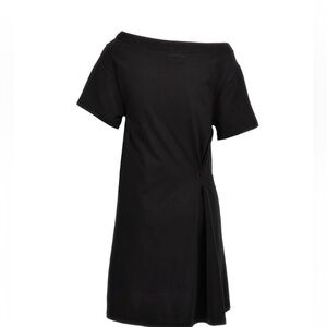 Courrèges Paris Black Off Shoulder Knit Dress M Designer Minimalist